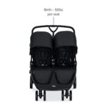 Britax B-Lively Double Stroller, Raven – Quick Self Standing Fold, Adjustable Handlebar, All Wheel Suspension