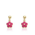 Little Miss Twin Stars 14k Gold Plated Small Dangling Earring