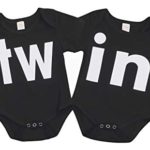 2Pcs Newborn Twins Baby Boys Girls Short Sleeve Cute Romper Bodysuit Summer Outfit Clothes (3-6 Months, Black1)