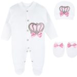 Lilax Baby Girl Newborn Crown Jewels Layette 3 Piece Gift Set