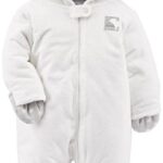 Simple Joys by Carter’s Baby Girls’ Fleece Footed Jumpsuit Pram, Ivory, 0-3 Months