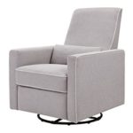 DaVinci Piper All-Purpose Upholstered Recliner and Swivel Glider, Grey with Cream Piping