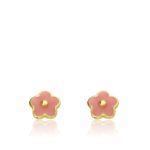 Little Miss Twin Stars Girls'”Frosted Flower” 14k Gold-Plated Flower Earrings