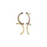 VOYLLA Women’s Aztec Bar Twin Treat Earrings(Free Size)(Gold)