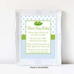Two Peas in a Pod Don’t Say Baby, Two Peas in a Pod Baby Shower, Boy Baby Shower, Don’t Say Baby Game, Baby Shower Games, 8×10 Glossy Sign