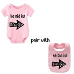 YSCULBUTOL Baby Twins Bodysuits He/She Did It Twin Outfit Girl Romper With Hat Set?Pink did 3M?