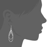 Amazon Collection Sterling Silver Double Elongated Oval Twist French Wire Earrings