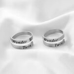 AKTAP Wonder Twin Adjustable Rings Best Brothers Sisters Jewelry Twins Gift for Women Men (Wonder Twin Set Rings)