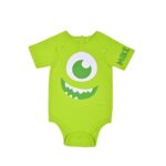 Disney Baby’s Short Sleeve Creeper with Cap, Monsters’ Wazowski, Romper Set, Lime, Size 6M