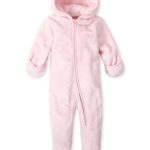 The Children’s Place Baby Girls’ Hoodie Zip-Front Sherpa Bunting, Rose Mist, 6-9 Months