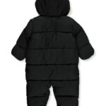 DKNY Baby Boys’ Double-Zip Pram Suit – black, 3-6 months
