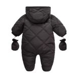 Tengoait Toddler Baby Fleece Pram Little Boys Girls Warm Double Buckle Jumpsuit Cute One Piece Footed Clothes with Gloves Outfit Black for 18-24 Months (M1)