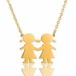 AILUOR Son Daughter Two Kids Twins Family Pendant Necklace Jewelry 18”