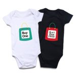 DEFAHN Twins Infant One Piece Bodysuit, 2Pcs Unisex Funny Letter Baby Onsies Shirt 0-24 Months