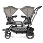 Peg Perego Duette Piroet – Double tandem Stroller – compatible with Primo Viaggio infant car seats – Made in Italy – Atmosphere (Grey)
