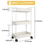 Volnamal Baby Diaper Caddy, Plastic Movable Cart for Newborn Nursery Essentials Baby Diapers Organizer for Changing Table & Crib, Easy to Assemble, Beige