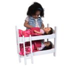 The New York Doll Collection Bunk Bed for Twin Dolls fits 18 Inch one Piece White Color (Bunk Bed)