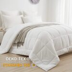 BedTreat Down Alternative Comforter with Corner Tabs – All Season Quilted Twin Size 240 GSM White Comforter, Machine Washable Microfiber Bedding