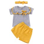 puseky Baby Girls Boys Short Sleeve T-Shirt Tops Short Pants Brother and Sister Matching Outfits Set (4-5 Year, Sister)