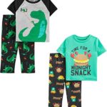 Simple Joys by Carter’s Little Kid and Toddler Boys’ 4-Piece Pajama Set