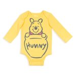 Disney Winnie the Pooh Infant Baby Boys 5 Pack Long Sleeve Bodysuits MulticoloRed 6-9 Months