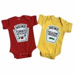 Twins Outfits, Ketchup and Mustard Twin Set, Heinz Licensed Premium Bodysuits