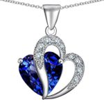 Star K Large 12mm Double Heart Pendant Necklace in Sterling Silver with Chain