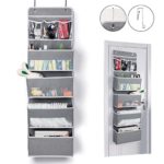 Univivi Door Hanging Organizer Nursery Closet Cabinet Baby Storage with 4 Large Pockets and 3 Small PVC Pockets for Cosmetics, Toys and Sundries (Grey)