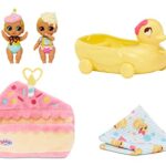 Baby Born Mini Babies Playset – Unwrap Surprise Twins or Triplets Collectible Baby Dolls with Soft Swaddle, Blanket, Ducky Pull Toy Series 3 Multicolor