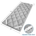 Cot Mattress Pad Quilted Cot Pads for Camping (Improved Thickness), Camping Sleeping Pad Soft Comfortable Cot Mattress Topper 30″ X 75″ Camping Mattress Pad for Camp Cot/Rv Bunk/Narrow Twin Beds, Grey