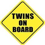 Twins On Board Baby Babies Sign – Sticker Graphic – Auto, Wall, Laptop, Cell, Truck Sticker for Windows, Cars, Trucks