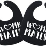 Womb Mates Twins Baby Bibs – 100% Soft Cotton, Unisex Twin BIB Set