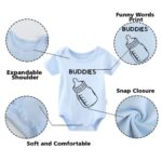 YSCULBUTOL Baby Twins Bodysuit Drinking Buddies Baby Twin Romper Boy Outfits Girl Jumpsuits Baby Triplets Set?Newest 0-3m?