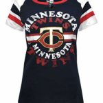 New Era Womens MLB Minnesota Twins Scoop V-Neck Jersey T-Shirt Tee 40051L-NVWHRE
