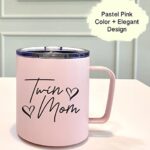 Violet & Gale Twin Mom Gifts – 12oz Beautiful Coffee Mug for Mom of Twins, Mother of Twins Gift, Twins Baby Gifts For Boy and Girl