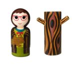 Bif Bang Pow! Twin Peaks Log Lady & Log Pin Mate Wooden Figure (Set of 2)