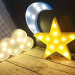Decorative LED Crescent Moon Cloud and Star Night Lights Lamps Marquee Signs Letters for Baby Nursery Decorations Gifts for Children ( moon cloud and star )
