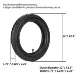 Front 12/12.5×1.75/2.125/2.25 Tires and Tubes Compatible with 3-Wheeler Gear Jogging Troller Models (Both Single and Double Strollers) Including Revolution SE/Pro/Flex/SU/Ironman