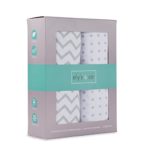 Crib Sheet Set 2 Pack 100% Jersey Cotton for Baby Girl and Baby Boy by Ely’s & Co. – Grey Chevron and Polka Dot by Ely’s & Co.