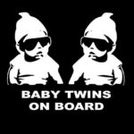 Baby Twins On Board Baby Carlos Funny Decal Vinyl Sticker|Cars Trucks Vans Walls Laptop| White |7 x 5.5 in|CCI1181