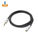 Cable Matters 2-Pack Headset Extension Cable 3 ft (3.5mm Extension Cable/TRRS Extension Cable, Gaming Headset Extension Cable) with Mic Support in Black – 3 Feet