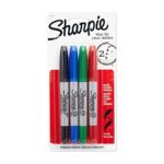 Sharpie Twin Tip Fine Point and Ultra Fine Point Permanent Markers, Colored Markers (32174PP) (4-Pack of 4)