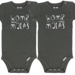 Panoware Funny Baby Twin Outfit | Womb Mates, Charcoal, 3-6 Months