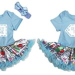 Petitebella Twins Buy One Get One Free Blue Bodysuit Stationery Dress Nb-18m (3-6 Months)