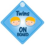 Twins Boys On Board Car Sign New Baby / Child Gift / Present / Baby Shower Surprise