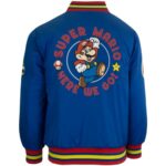 Nintendo Super Mario Bomber Jacket for Boys, Mario and Luigi Bomber Jacket (Mario Blue, Size 7)