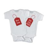 Twins Infant One Piece Bodysuit – Buy One Get One Free,white,0-6 Month