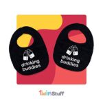Drinking Buddies Unisex Bibs – Twins Baby Bibs For Boys and Girls
