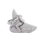 Burt’s Bees Baby baby girls Booties, Organic Cotton Adjustable Infant Shoes Slipper Sock, Heather Grey Quilted, 0-3 Months US