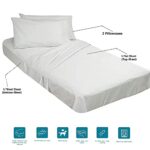 Sheets for Cot Bunk Bed-Cot Size Mattress Sheets-Fitted Cot Sheet Perfect for Narrow Twin/Cot Size/Rv Bunk/Guest Bed Replacement/30 X 75″ Mattress/Camping Cot, White, Cotton Cot Sheets 4(PCs)